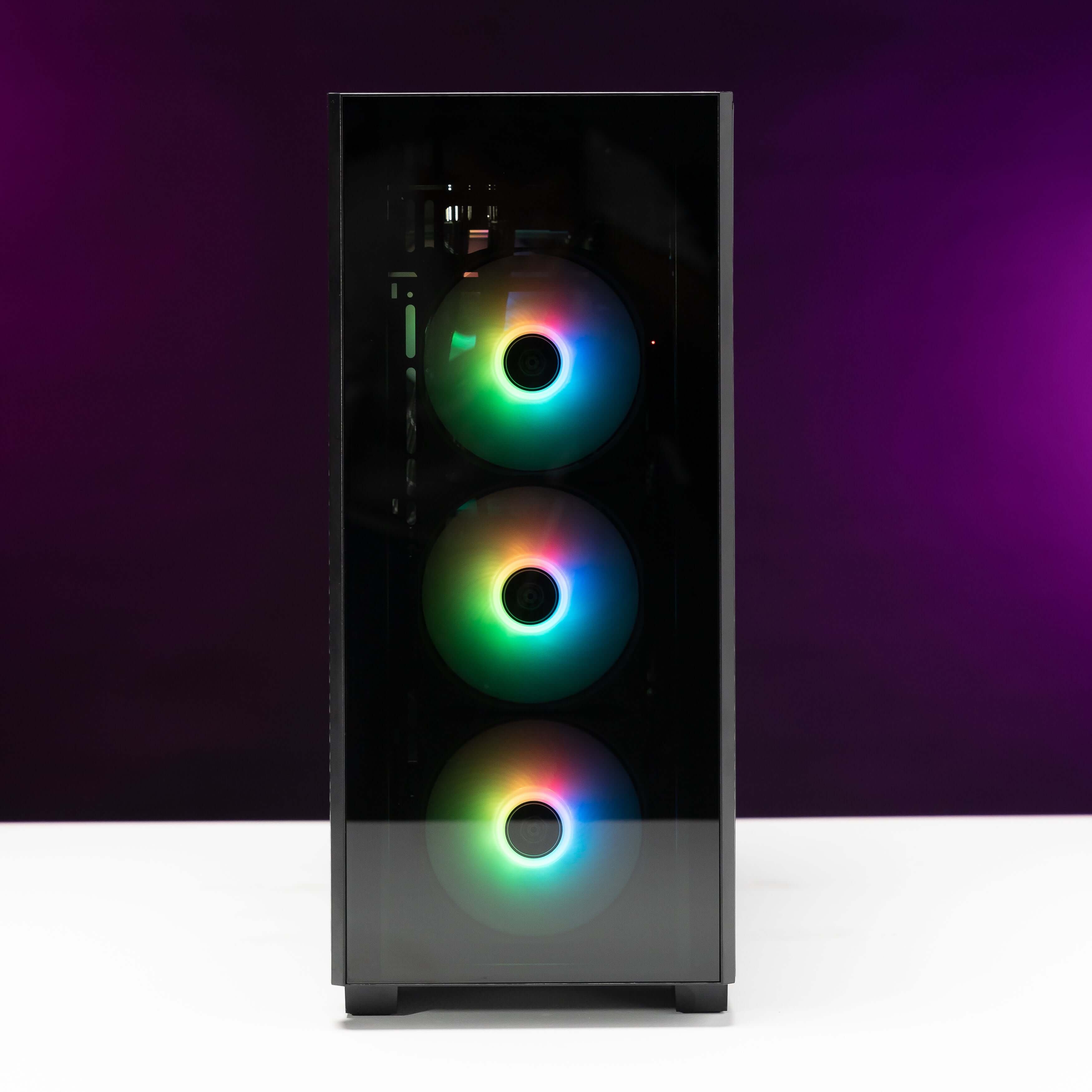 OMEN: LVL 4 PC showcases Deepcool Mattrex 50 case for a stunning front view.