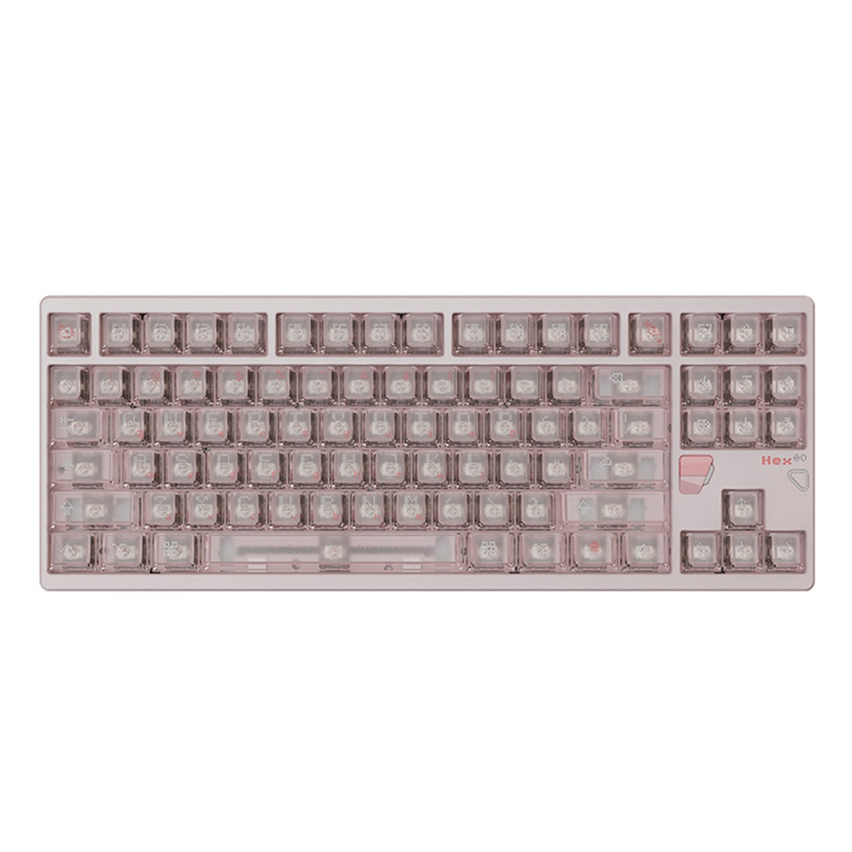 Qwertykeys x ATK HEX80 in Babypink, top view