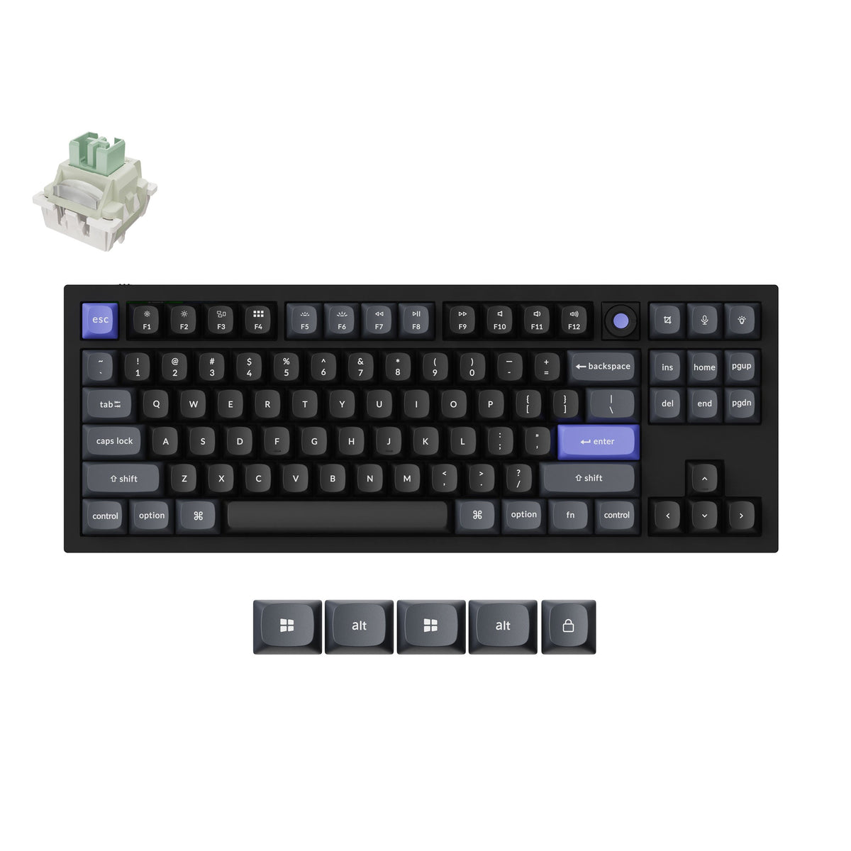 Keychron Q3 HE 8K Magnetic Switch Keyboard – Black / Ultra-Fast Lime Magnetic