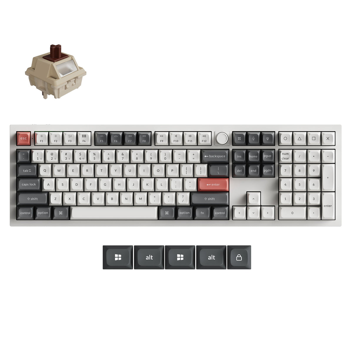 Keychron Q6 Ultra 8K Wireless Mechanical Keyboard – White / Silk POM Brown