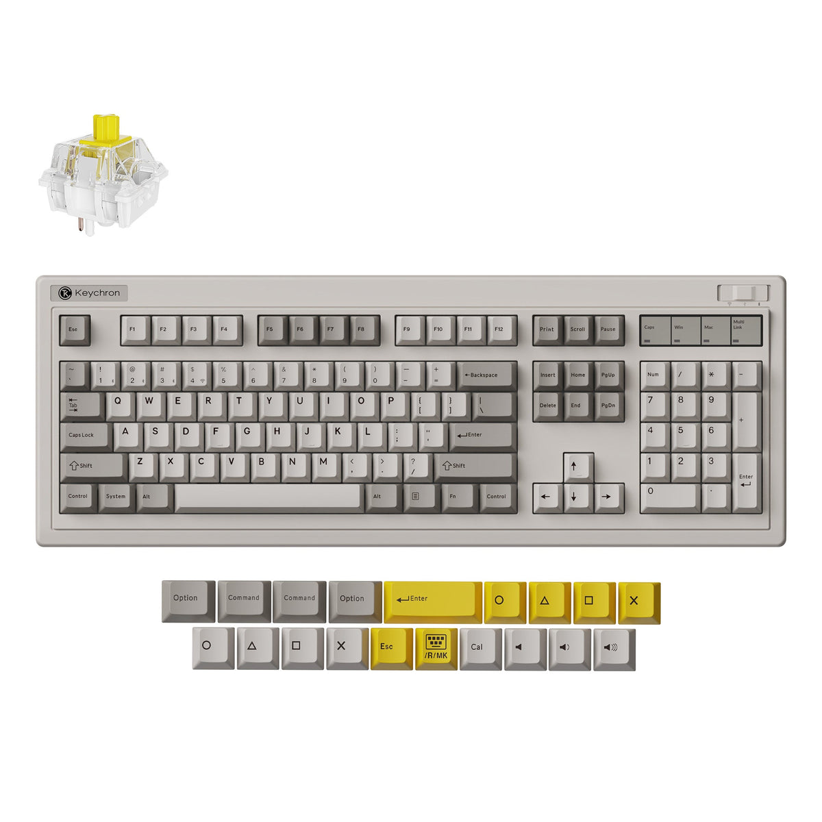 Keychron R6 QMK Wireless Mechanical Keyboard – Retro / Super Banana