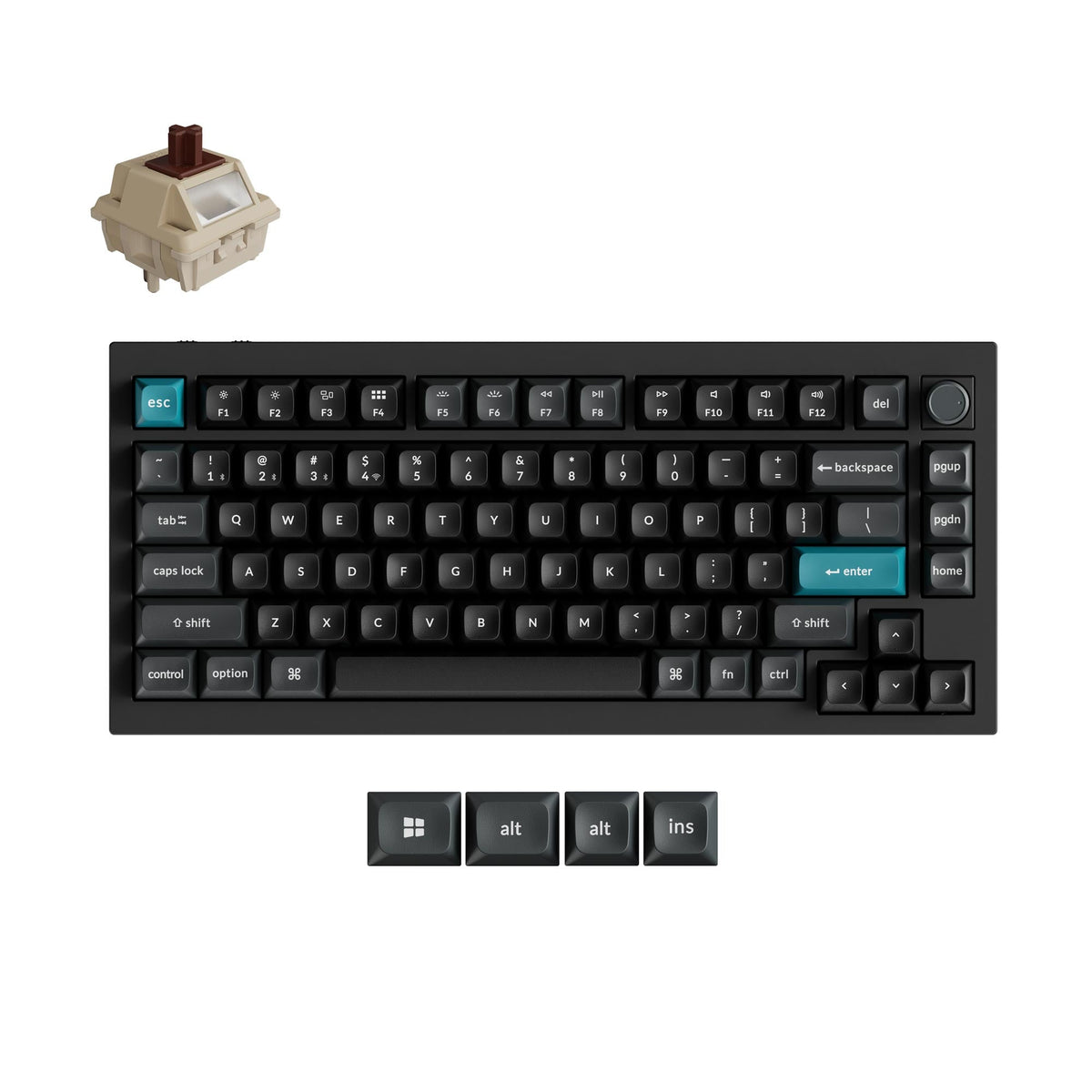Keychron Q1 Ultra 8K Wireless Mechanical Keyboard – Black / Silk POM Brown
