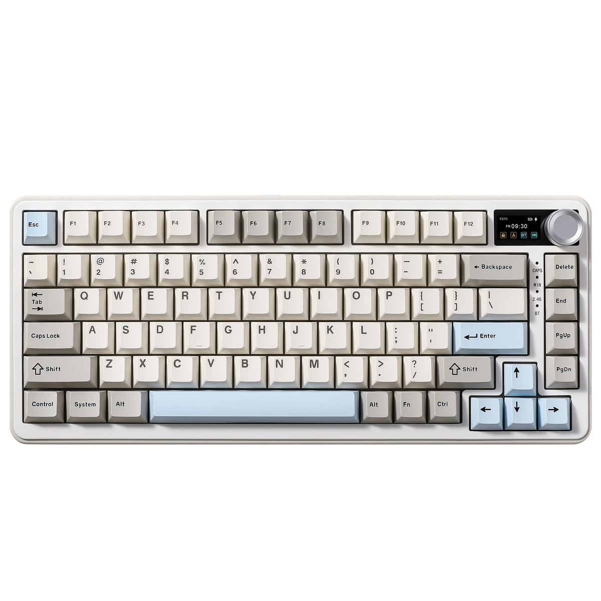 YUNZII B75 Pro Max in Beige, top view