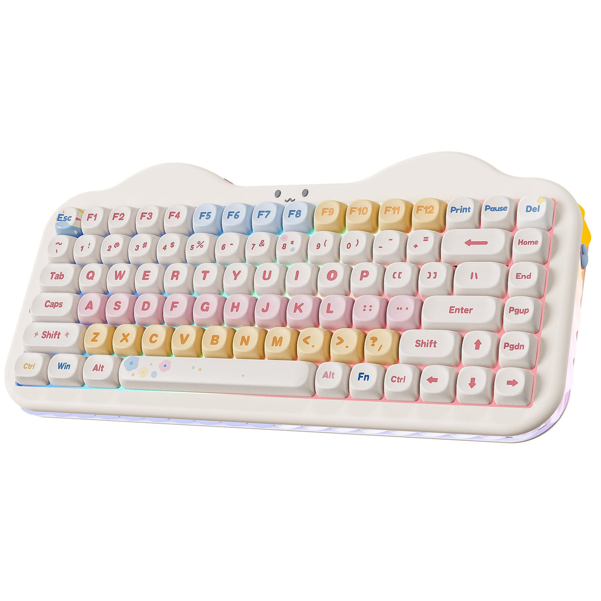 YUNZII C75 Cake Meow in Beige, angled view