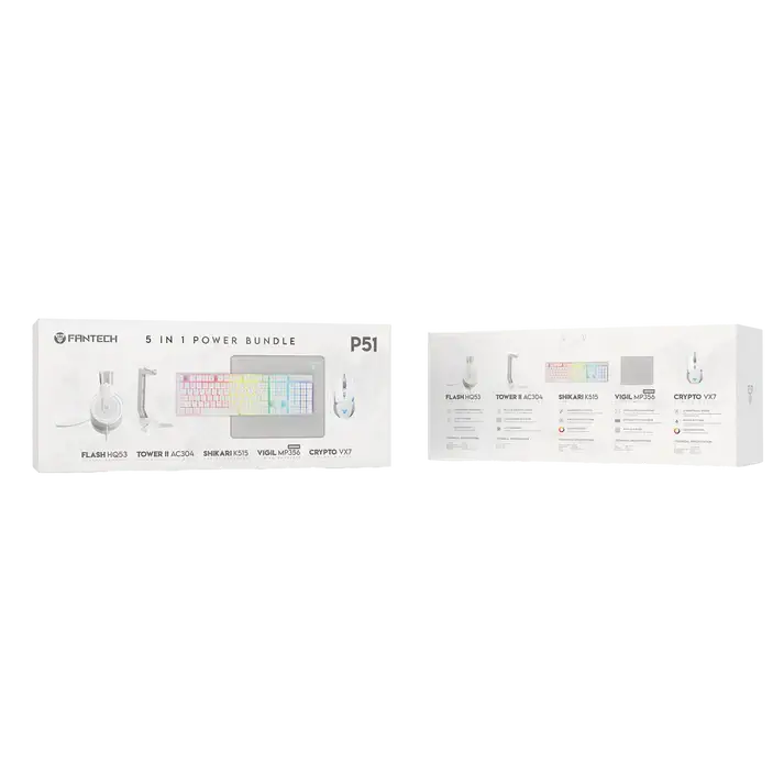 Fantech Peripheral Bundle - White Edition (P51)