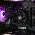 Highlighted View of Silent RGB Fans Illuminating the Interior of the Arrow LVL 12 Gaming PC