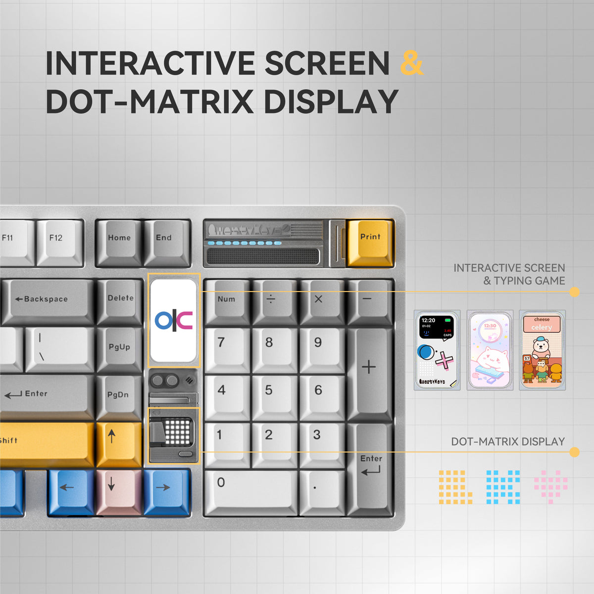 QK100 Mk2 interactive screen and dot-matrix display, Radiant Silver