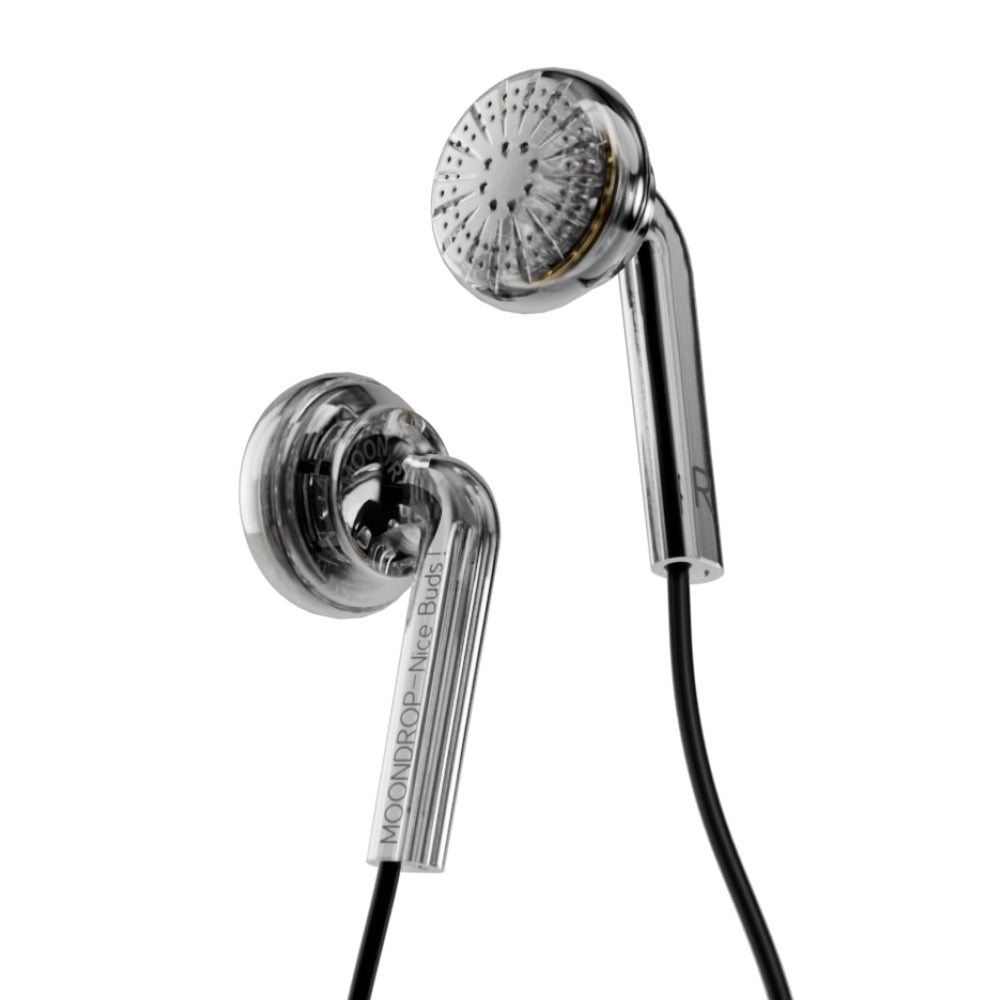 MOONDROP Nice Buds! single earbud, angled view