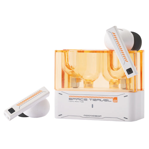 MOONDROP Space Travel 2 in White-Orange with charging case