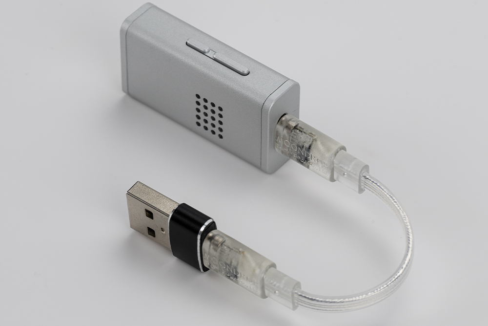 MOONDROP Dawn Pro 2 with USB-C cable and USB-A adapter