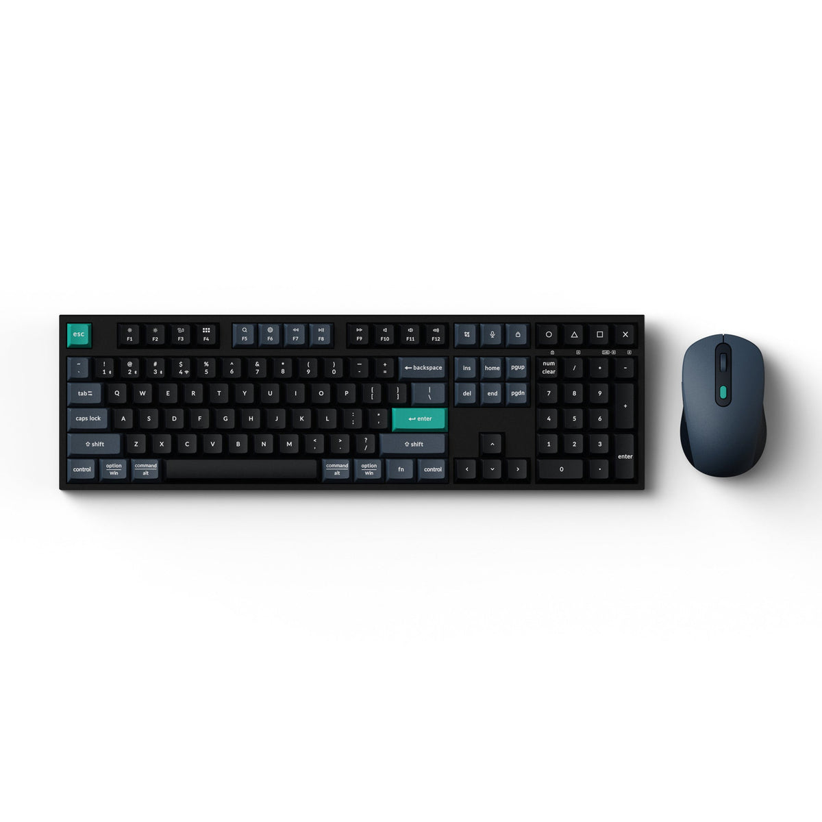 Keychron B36 silent keyboard and BM25 silent mouse wireless combo (Black and Blue)