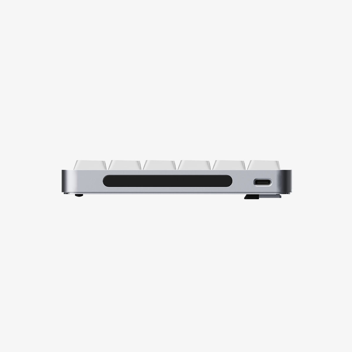 Lofree Flow 2 84 keyboard in Silver, rear edge with USB-C port