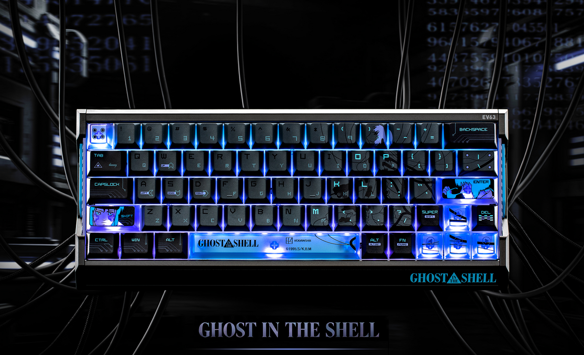 IQUNIX EV63 Ghost in the Shell Edition, Cyber Blue, front view