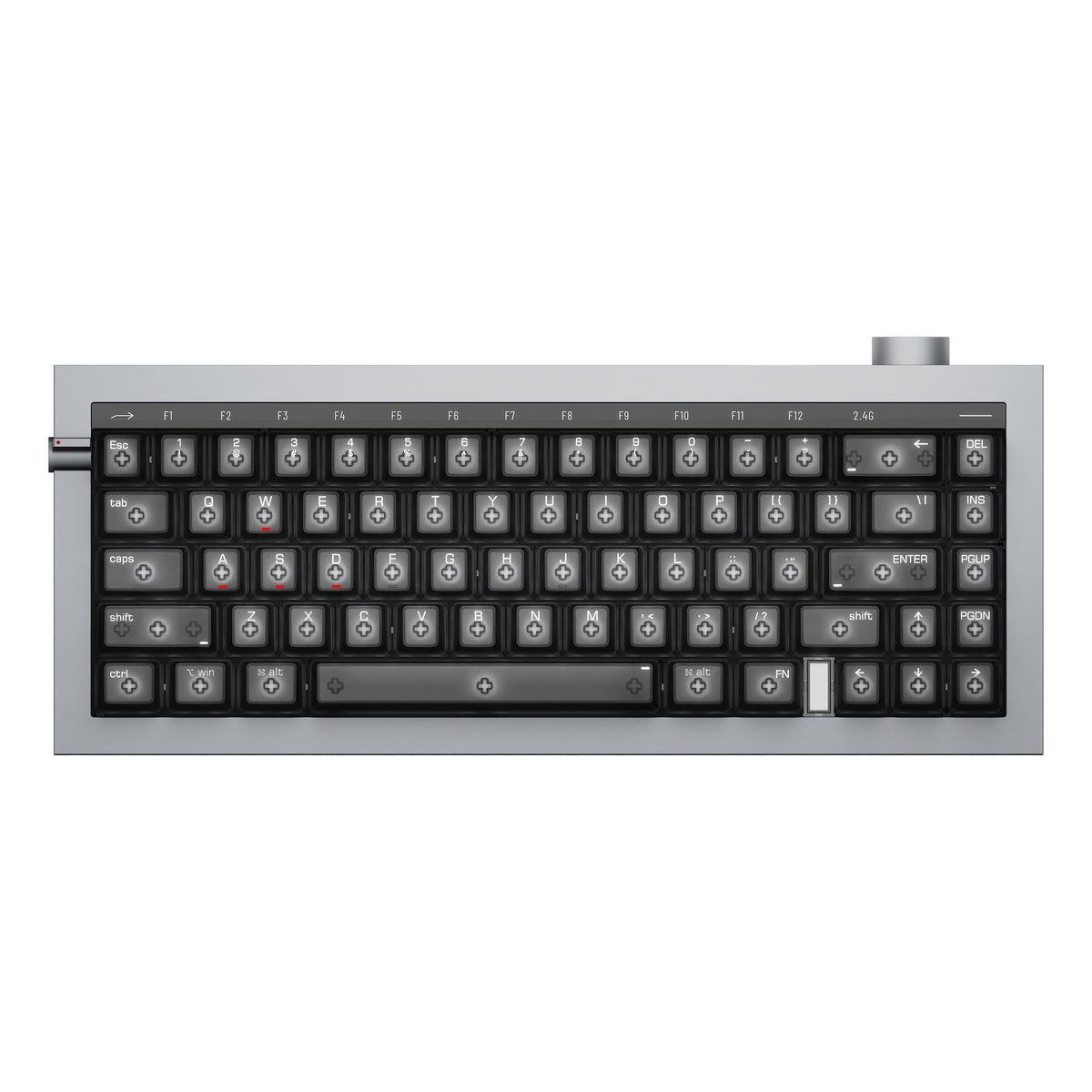 Lofree Hyzen67 keyboard in Space Gray, top view