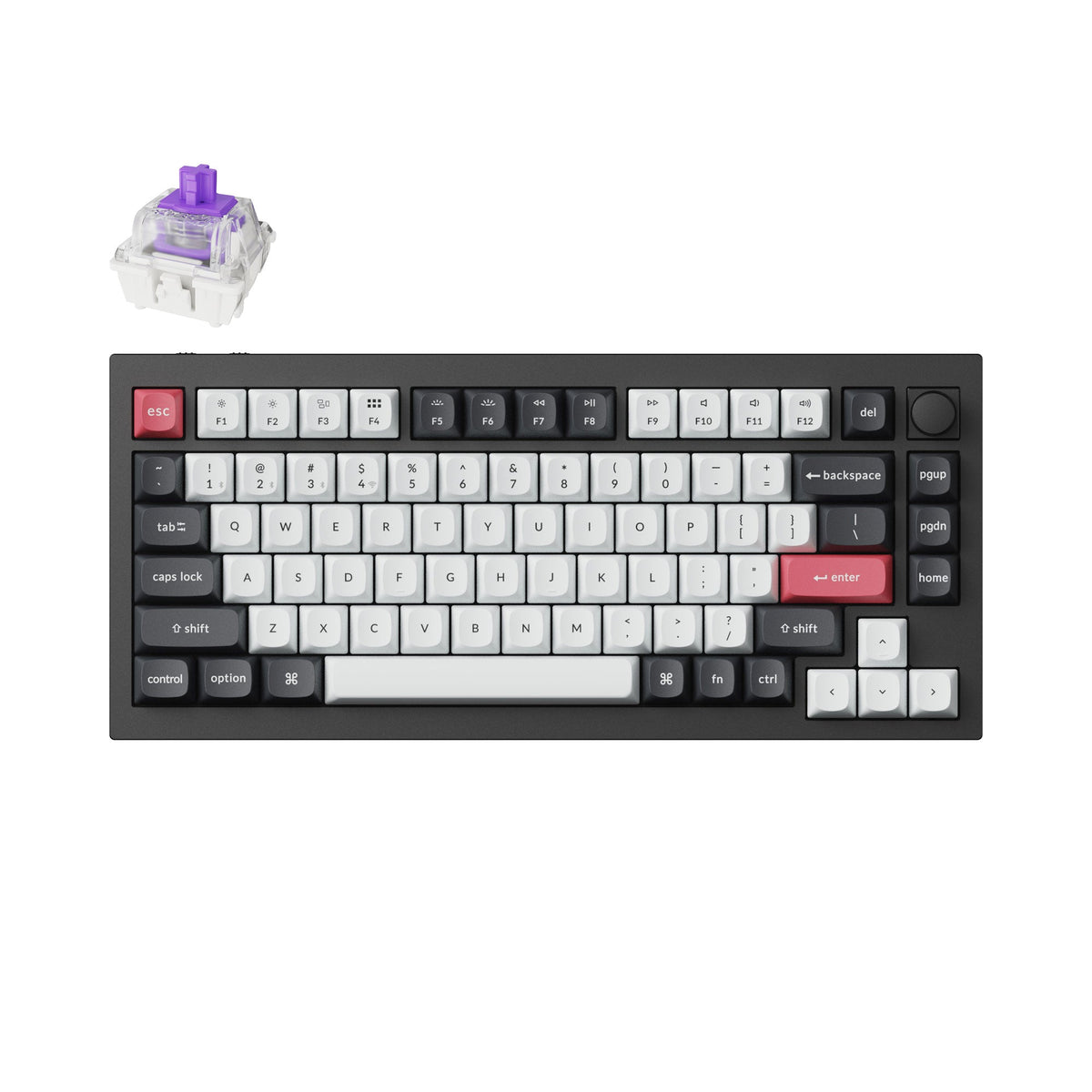 Keychron Q1 HE Wireless Magnetic Switch Keyboard – Carbon Black / Gateron Double-Rail Nebula Magnetic