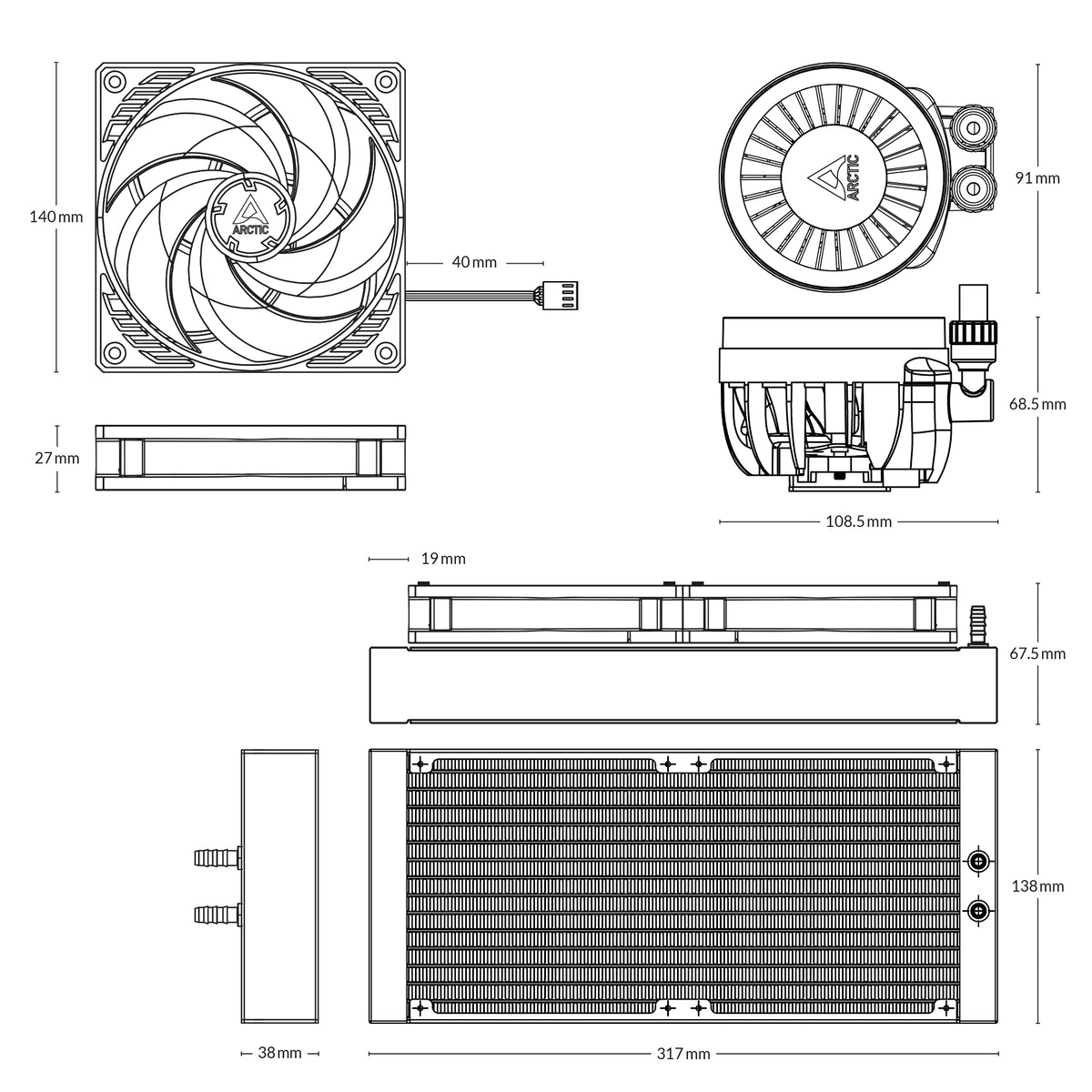 Arctic Liquid Freezer III Pro 280mm AIO Liquid Cooler Black