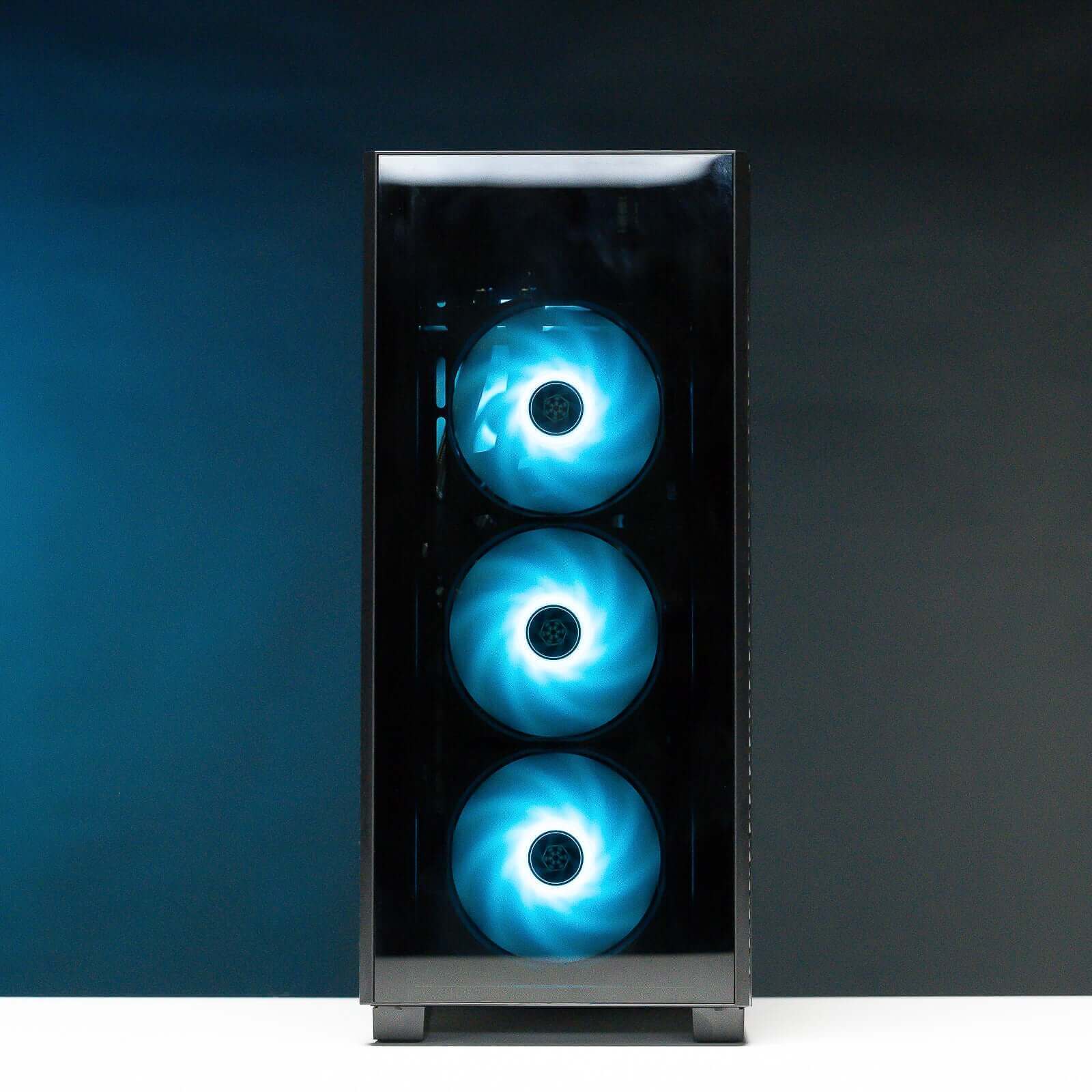 Front view of the OMEN: LVL 12 Gaming PC with Deepcool Matrexx 50 case