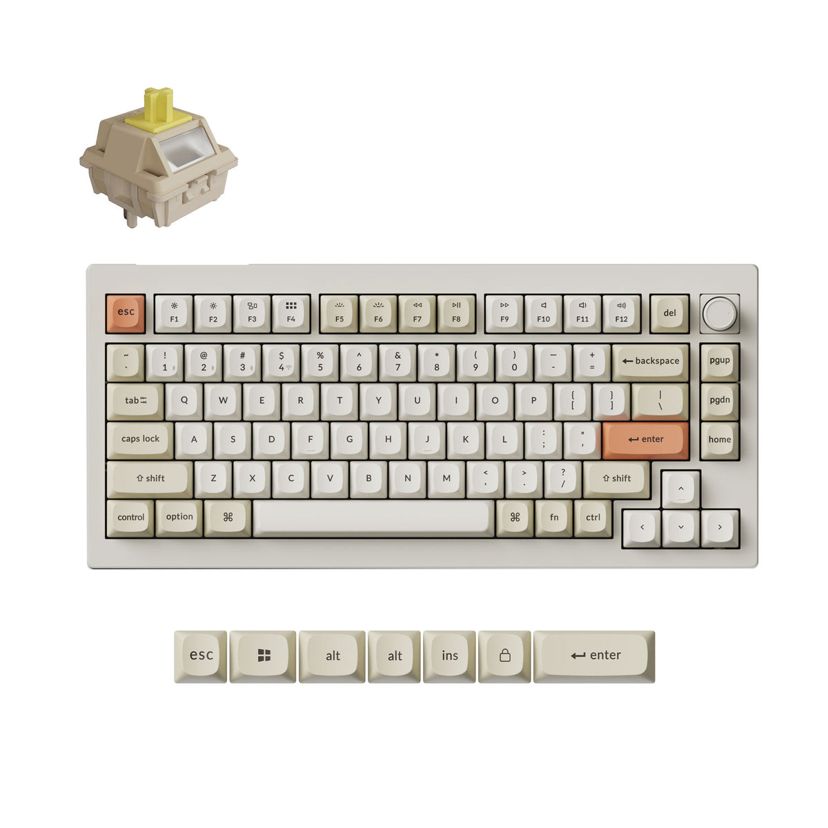 Keychron V1 Ultra 8K Wireless Mechanical Keyboard – Retro Pastel / Silk POM Banana
