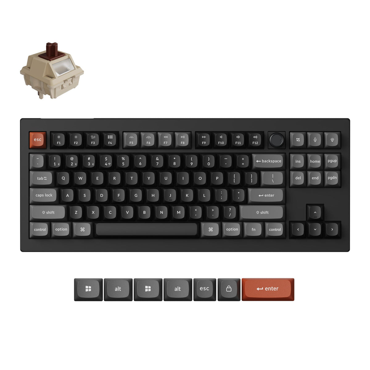 Keychron V3 Ultra 8K Wireless Mechanical Keyboard – Black / Silk POM Brown