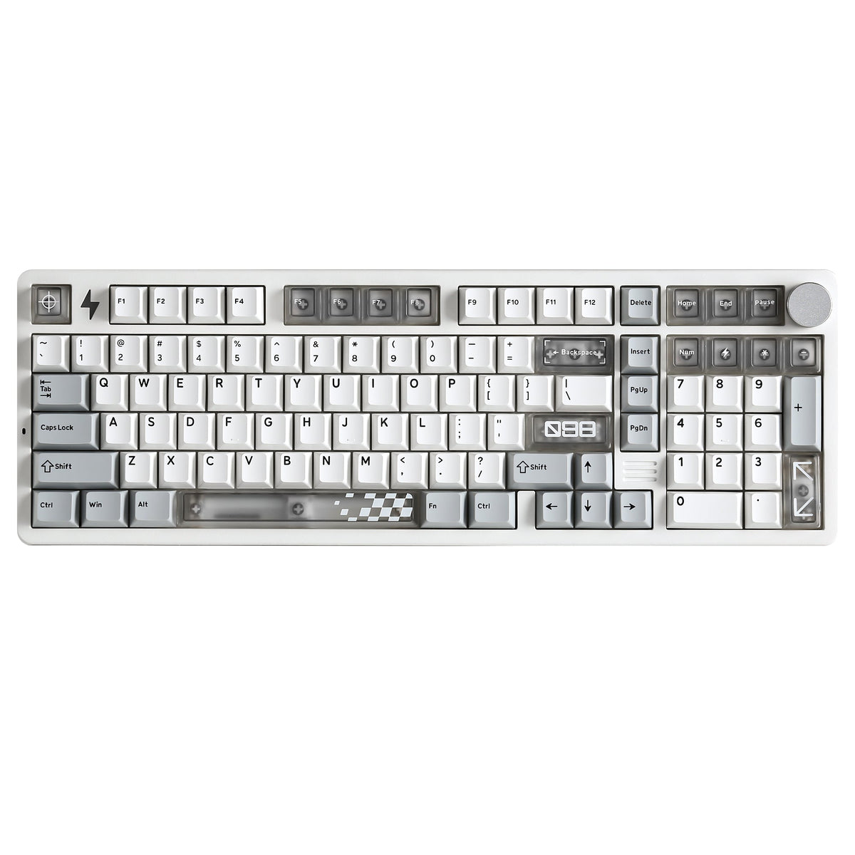 YUNZII AL98 Pro keyboard in White, top view