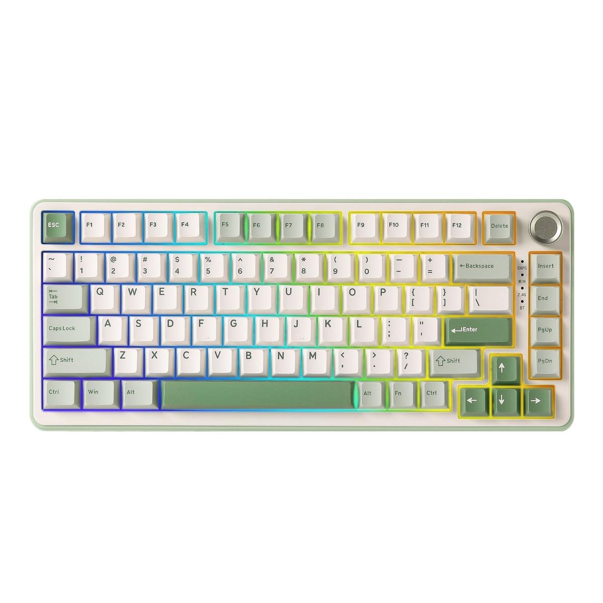 YUNZII B75 Pro in Matcha Green, top view