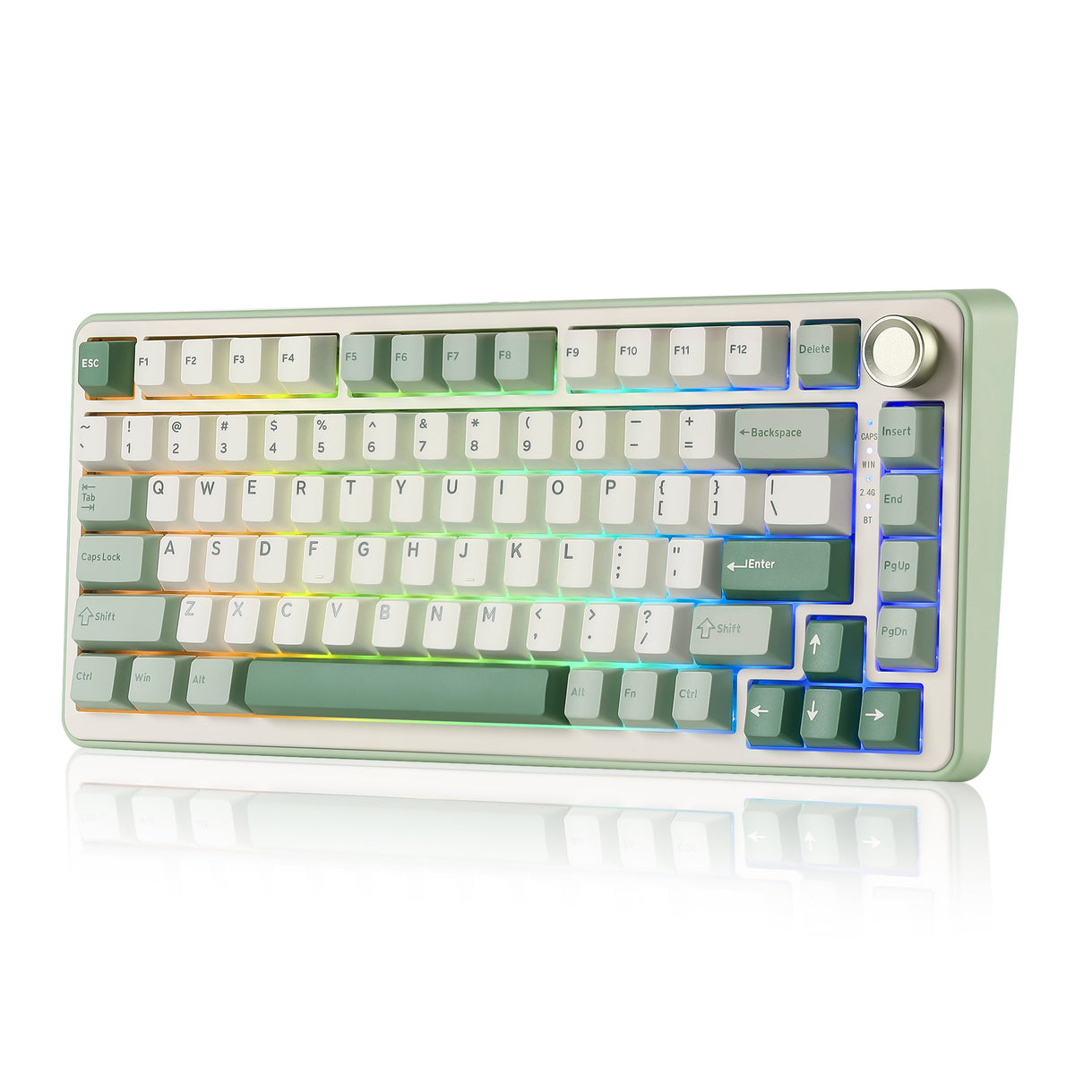 YUNZII B75 Pro in Matcha Green, angled view