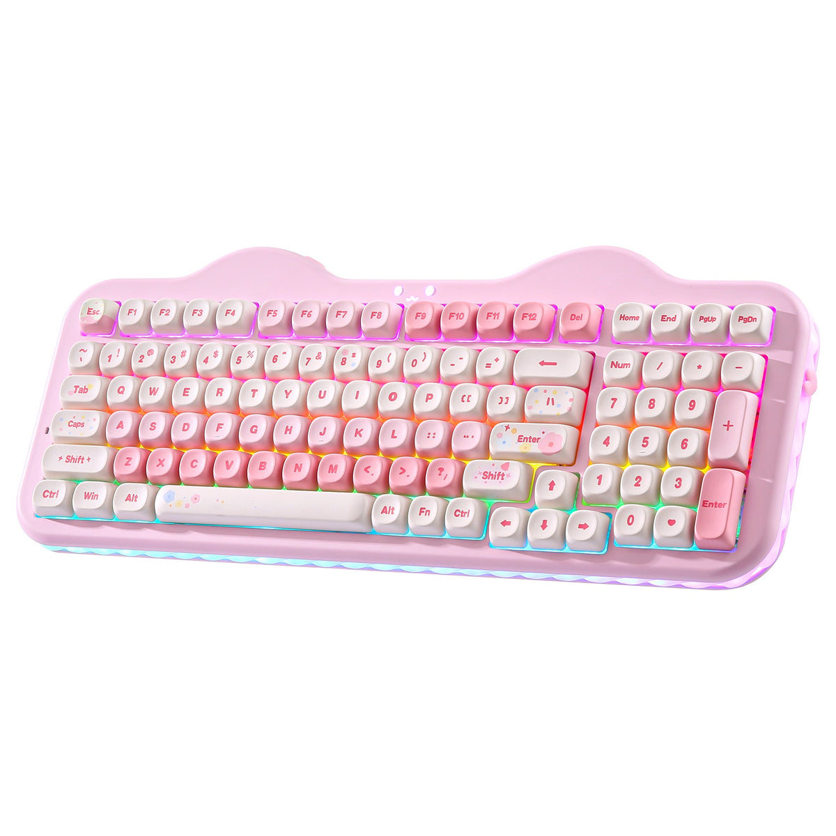 YUNZII C98 Cake Meow in Pink, angled view