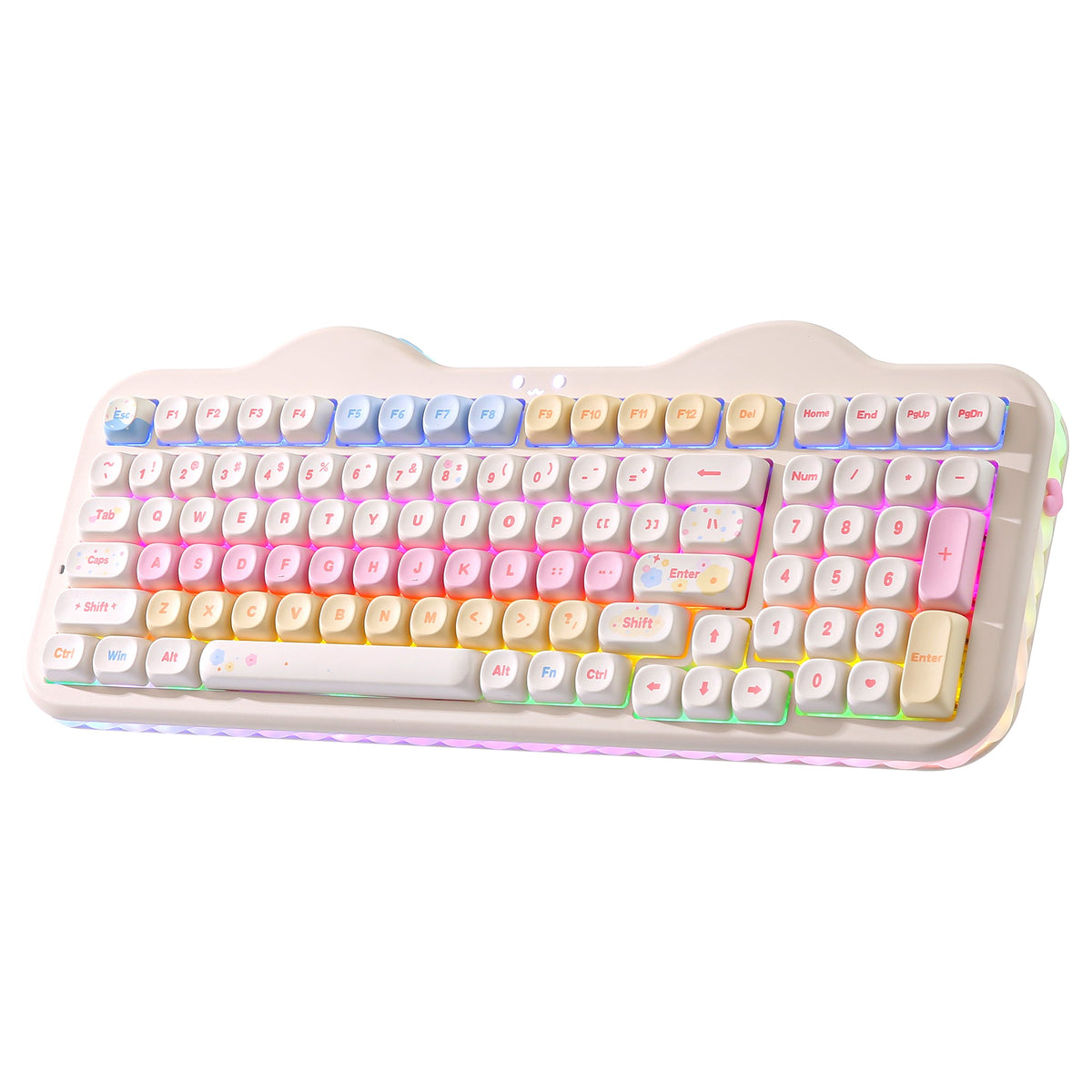 YUNZII C98 Cake Meow in Beige, angled view