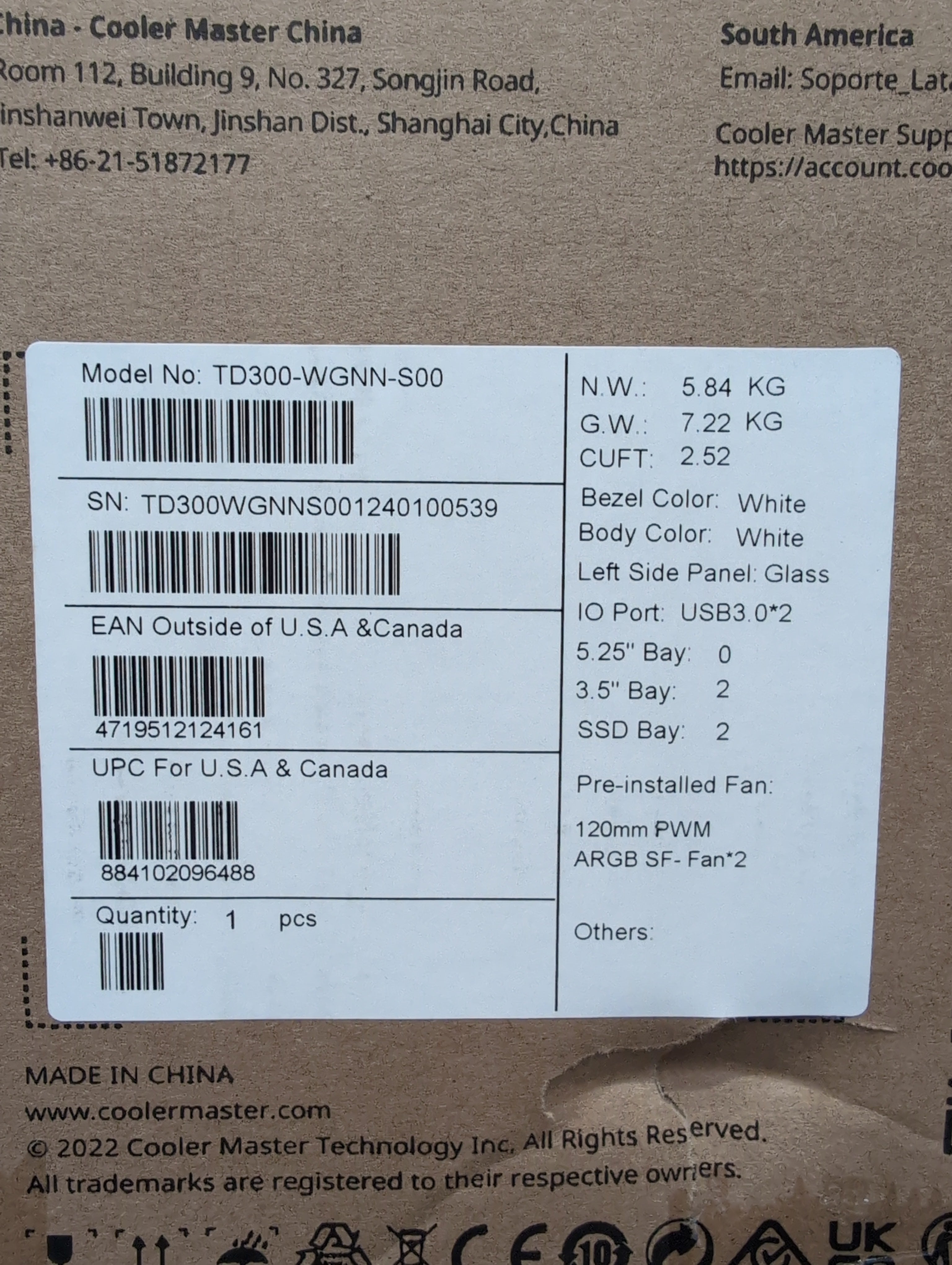 Coolmaster TD300 Mesh White