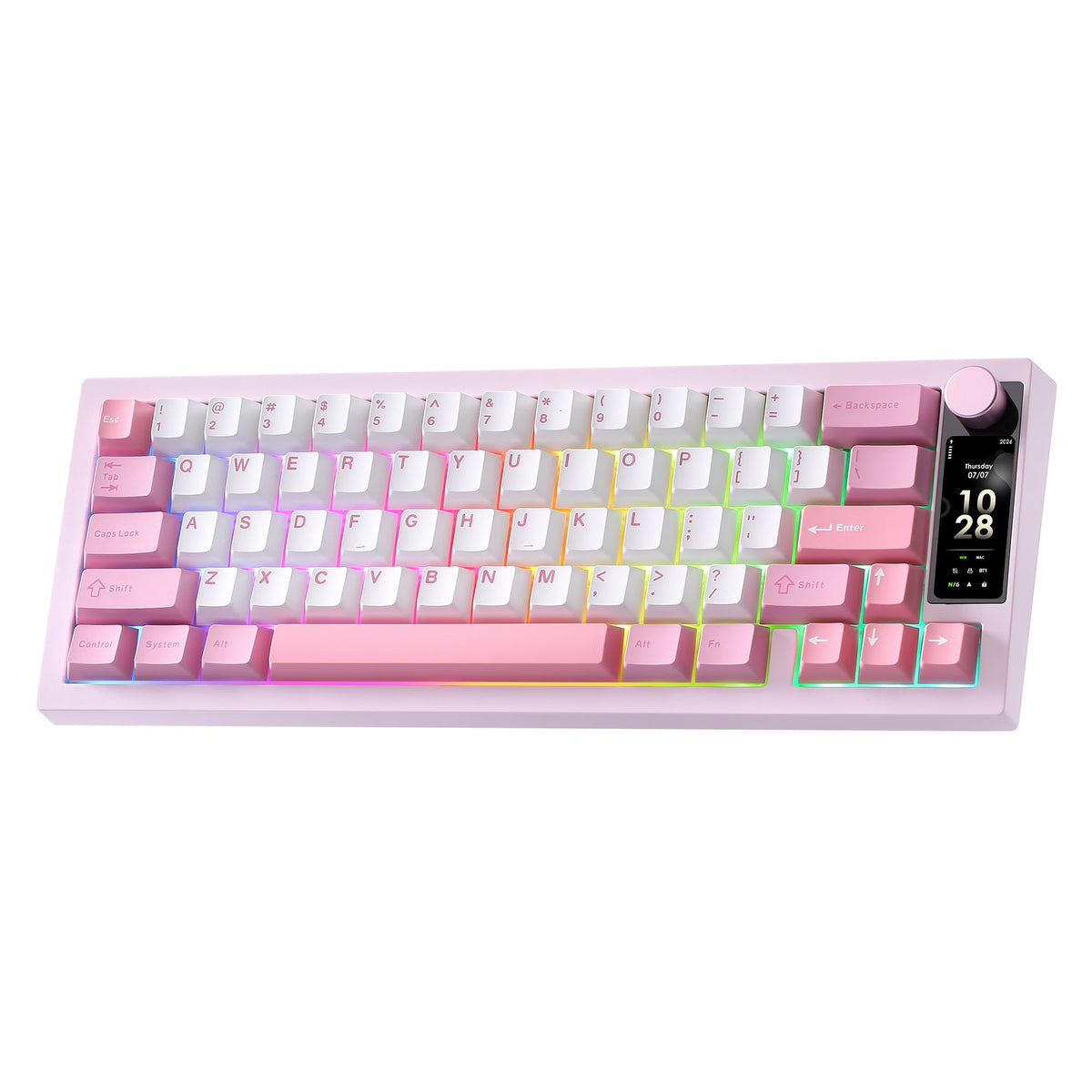 YUNZII IF68 in Pink, angled view