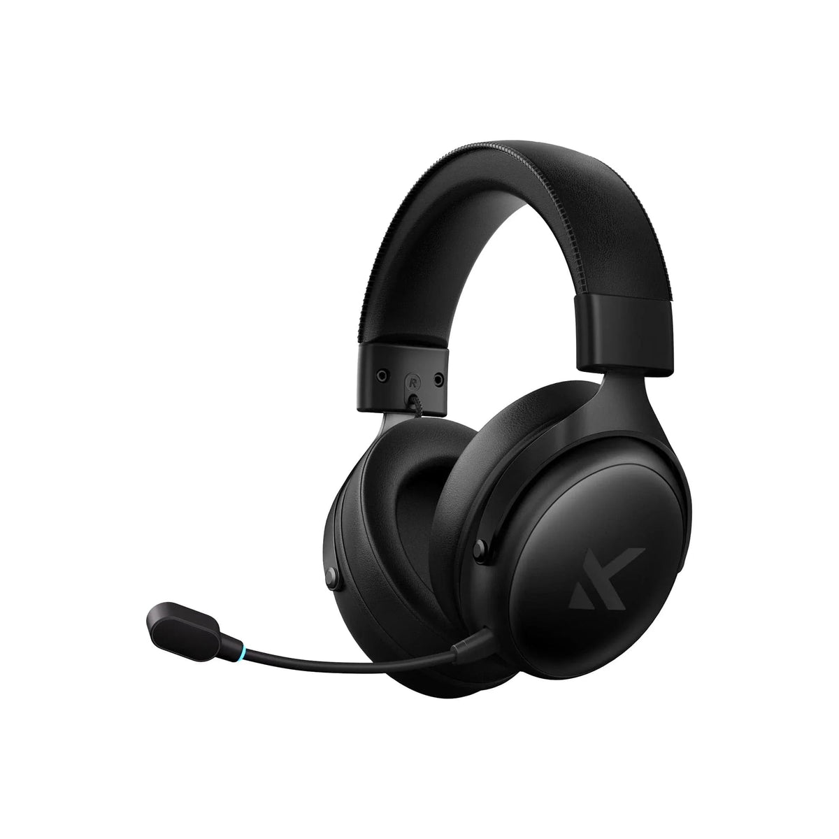 MCHOSE V9 Pro gaming headset in Steel Black with microphone, angled view