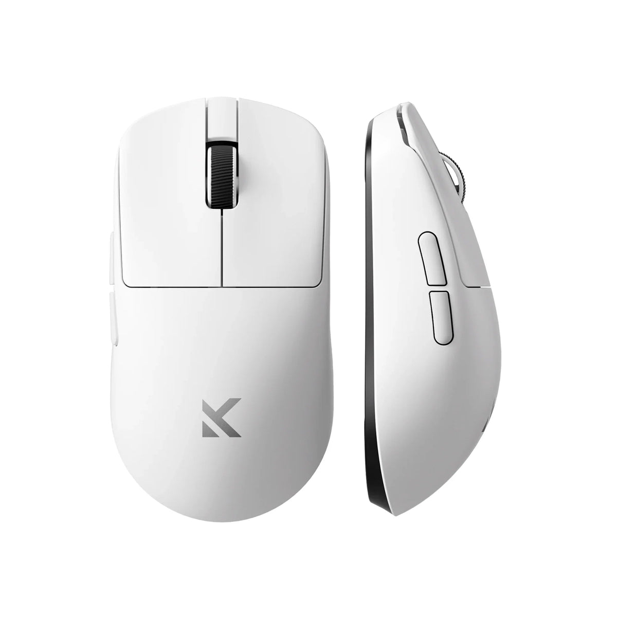 MCHOSE L7 Ultra+ gaming mouse in White, top and side view